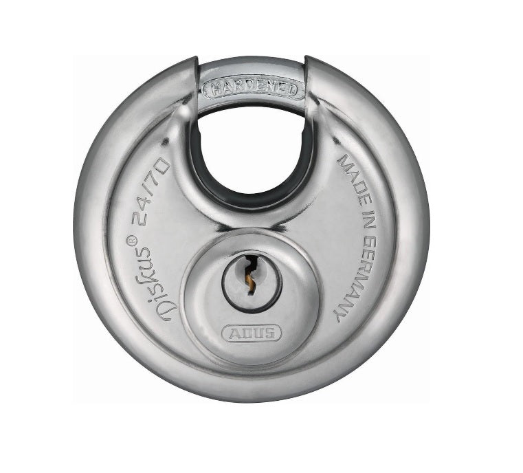 Abus Discus 24 70 Cadenas - Argent, serrure à clé, 7cm