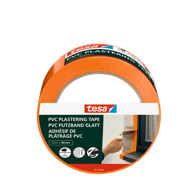 Tesa 1067560 - ruban de masquage, PVC orange 33 mètres 50 mm | 3 pièces