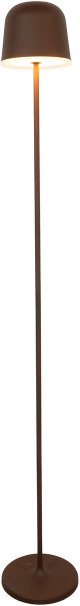 Lampe sur pied Eglo waya-l pour intérieur et extérieur - rechargeable (jusqu'à 47 heures de lumière) - 140 cm - brun rouille blanc - sans fil - dimmable