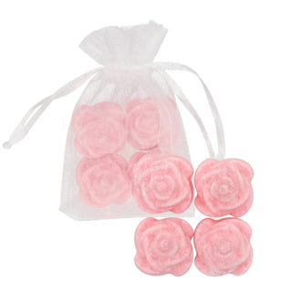 Amber Cube Roos Rose 2,5 cm Sac à organza 4 pièces