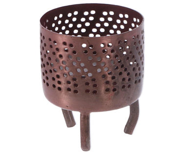 Cadeaux Amsterdam Cadeaux Amsterdam Metal Tealight Holder Luca 6x6x8 cm Cuivre