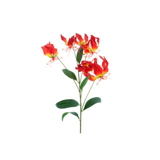 Art Flower Gloriosa Lily Red Yellow Silk 90 cm (13525-3)