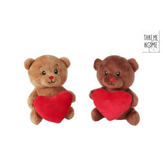 Ramenez-moi à la maison câlin en peluche ours avec cœur, 15cm