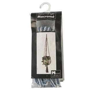 Dans la collection d'humeur support de pot macrame bleu 110 cm