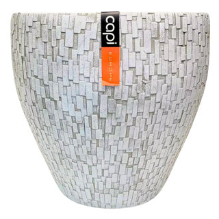 Pots de fleurs blancs 39 cm Ensemble de 2 Capi Europe