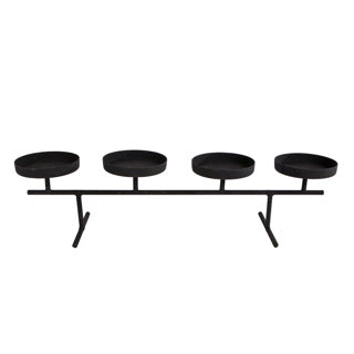 Chandelier quin mat en métal noir 40x9x9cm