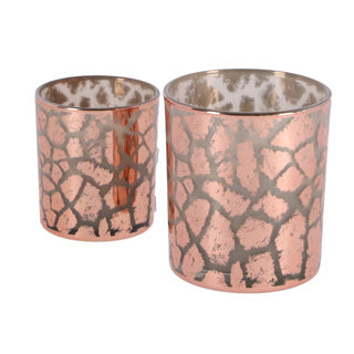 Divers PMTD Windlicht Desiree Giraffrint Rose 10 cm