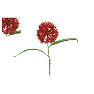 Fleur artificielle boule d'allium orange pe 55cm | 2 pièces