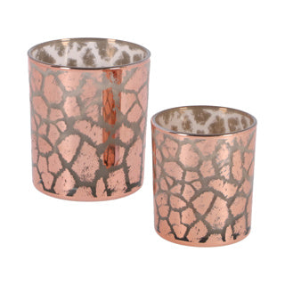 Divers PMTD Windlicht Desiree Giraffrint Rose 8 cm