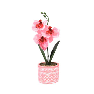Orchidée d'art en pot 28 cm 6 assorti