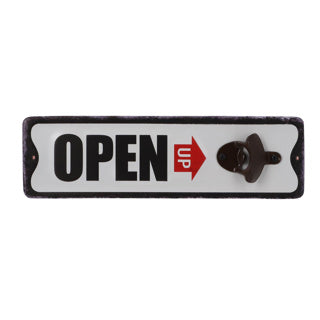 Ouvre-bière ouvre en métal noir et blanc 10,5x36x3,5 cm