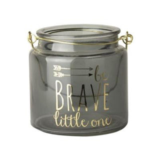 Gusta Waxinlight Holder 'Soyez courageux petit' 10 cm gris