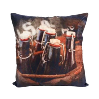 Bouteilles de coussin velours 40 x 40 cm