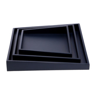 Senza Senza Plateaux en bois asymétriques 3 pièces bleues