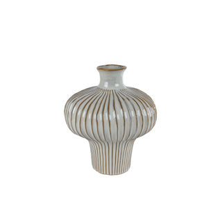 Vase jodie s blanc brun terre