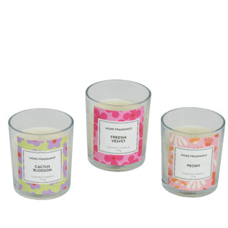 Cire de bougie parfumée en verre 3 assortis | 3 pièces