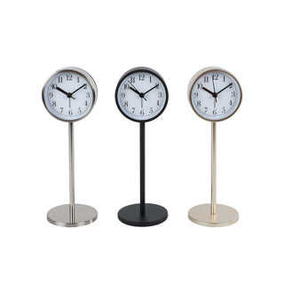 Horloge rikki 3 métal assorti 8x8x23cm hors pile | 2 pièces
