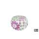 Verre en verre bol rose blanc houx de vent 7x8x8cm