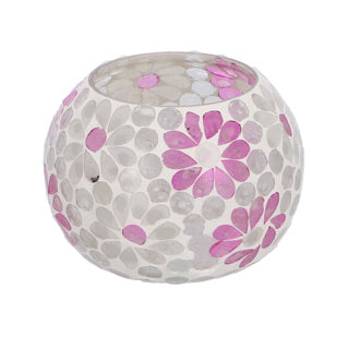 Verre de vent Holly L Glass Bol rose blanc 10x14x14cm