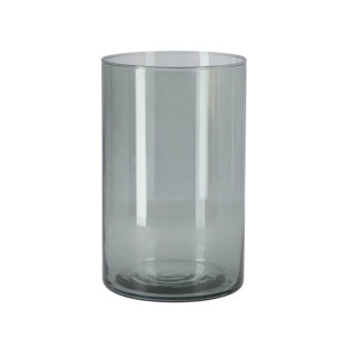 Imp vase levi cylindre transp gris foncé. H21 D14
