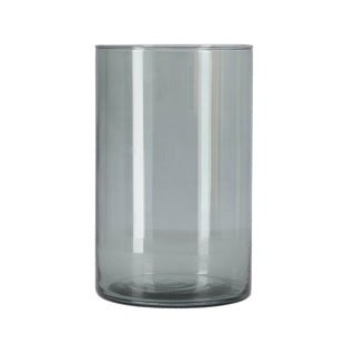 Imp vase levi cylindre transp gris foncé. H21 D14