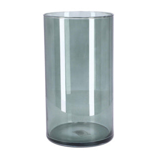 Vase Levi Cylinder Transp gris foncé. H30 D16