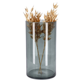 Vase Levi Cylinder Transp gris foncé. H30 D16