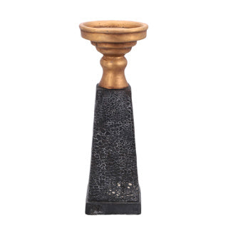 Ptmd Candlestick Laya Gold-Black 34 cm