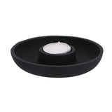 Bougeoir en aluminium noir 13.5x13.5x2,5 cm - afbeelding 2