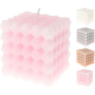 Candle carré 6x6cm 4 Assorti