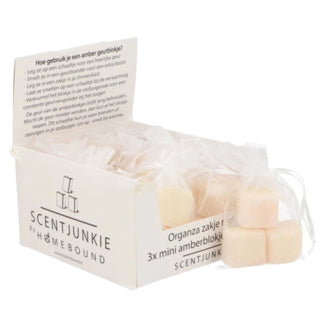 Amber Cube Pure 4,5 cm Organza Sac avec 3 pièces
