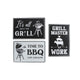 Plaque murale BBQ Grill 3 Assorti Metal 20x30x0.02 cm