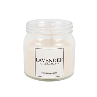 Bougie parfumée dans la crème de lavande en verre 6 cm