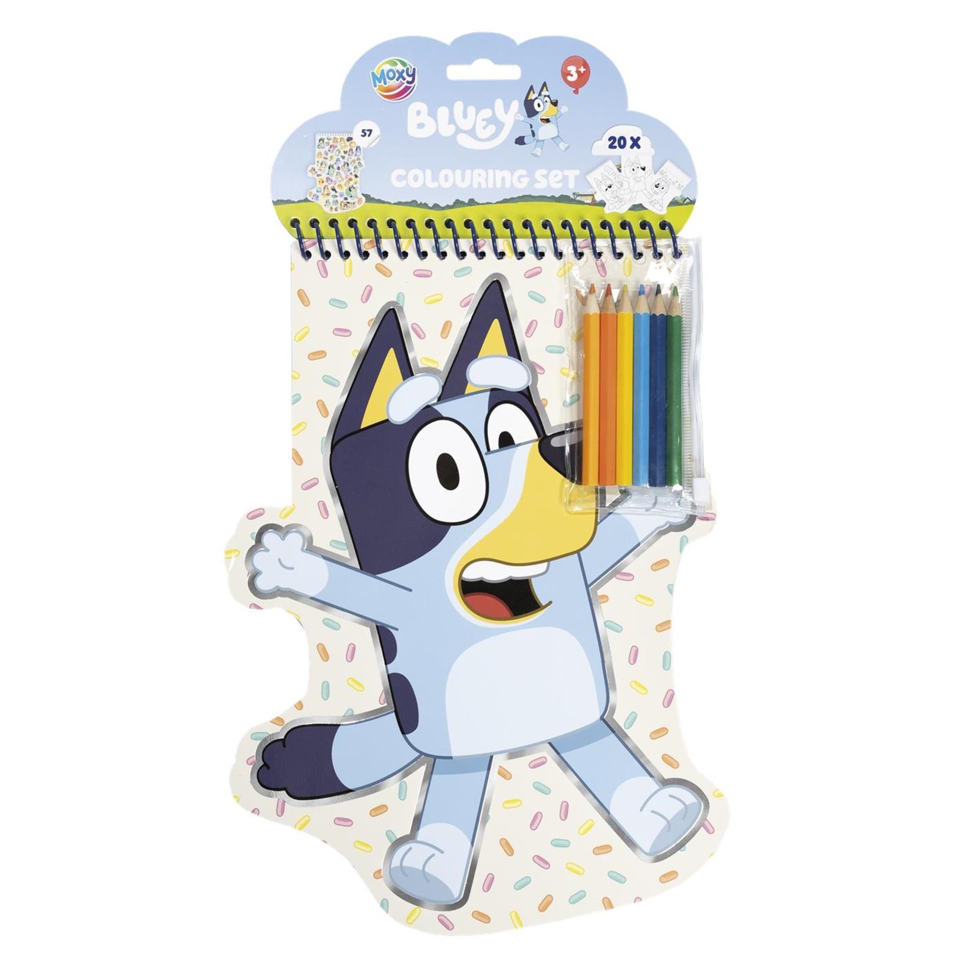 Bloc de couleur Moxy Bluey Shapes, 20 feuilles