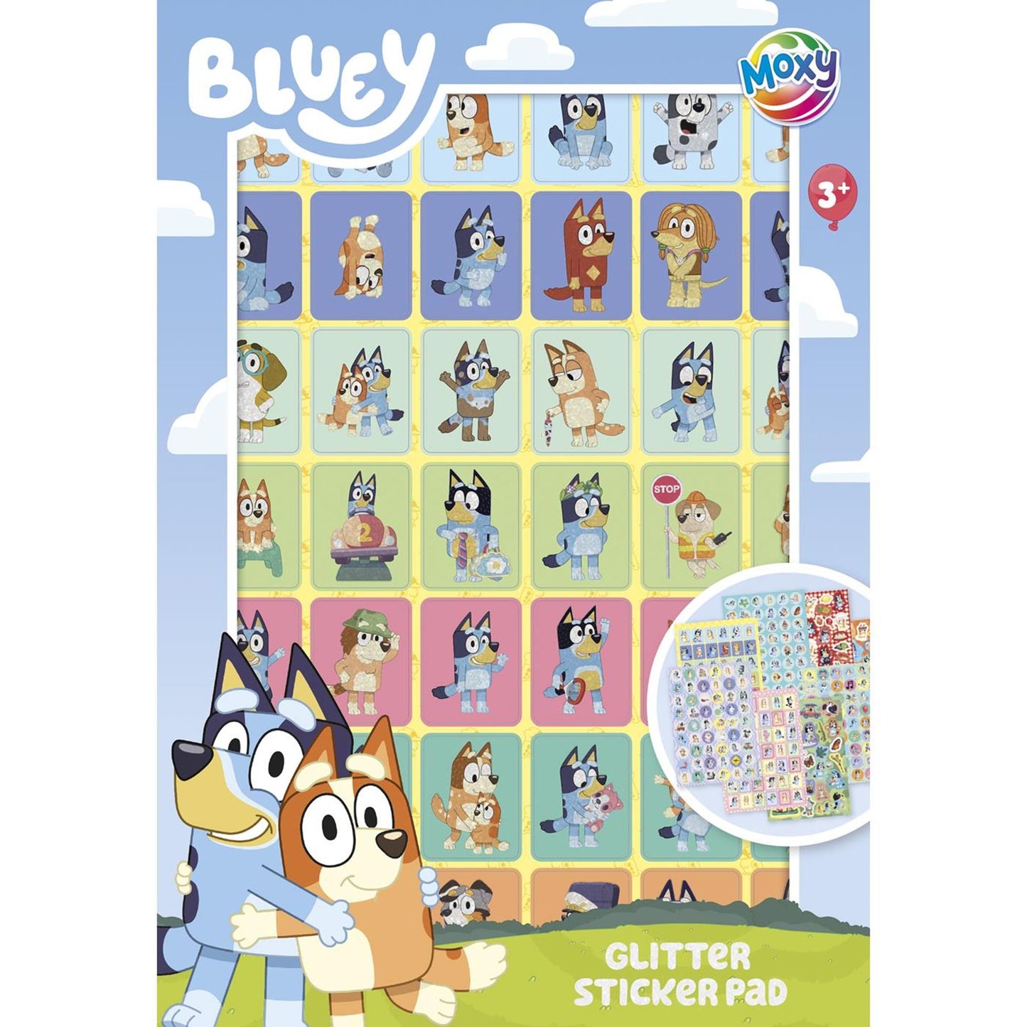 Moxy bluey dora livre d’autocollants à paillettes a5