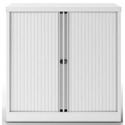 Armoire à portes roulantes bisley basse blanche