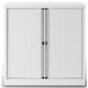 Armoire à portes roulantes bisley basse blanche