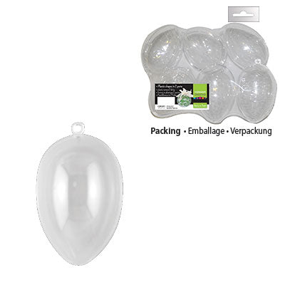 Vaessen creative • oeuf en plastique 2 pièces pré-emballé 9x6,2cm 4pcs