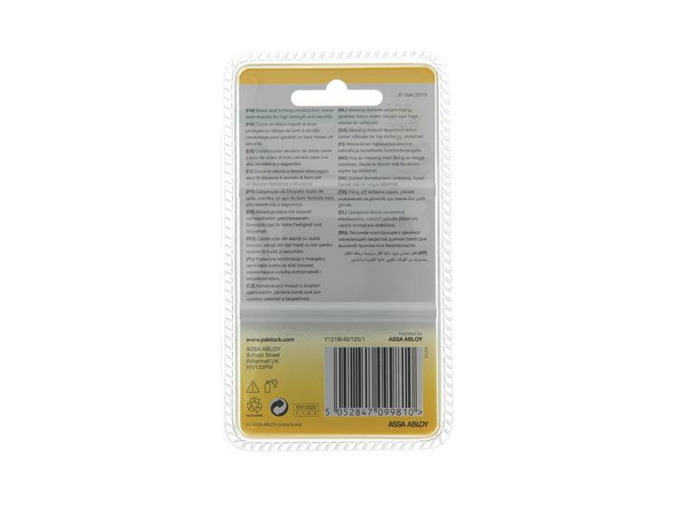 Yale 1065204 - cadenas 40mm chromé haut | 3 pièces