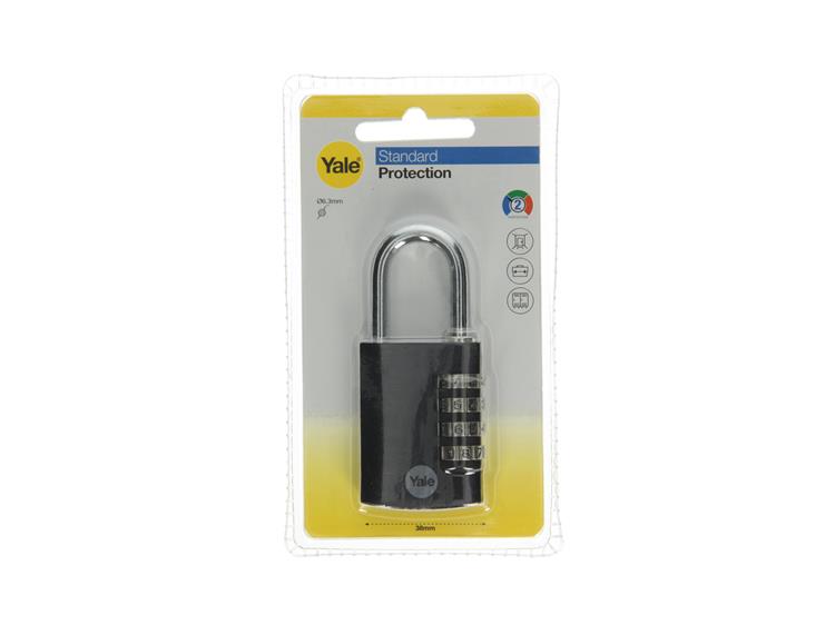 Yale 1065059 - cadenas 38mm aluminium noir std | 3 pièces