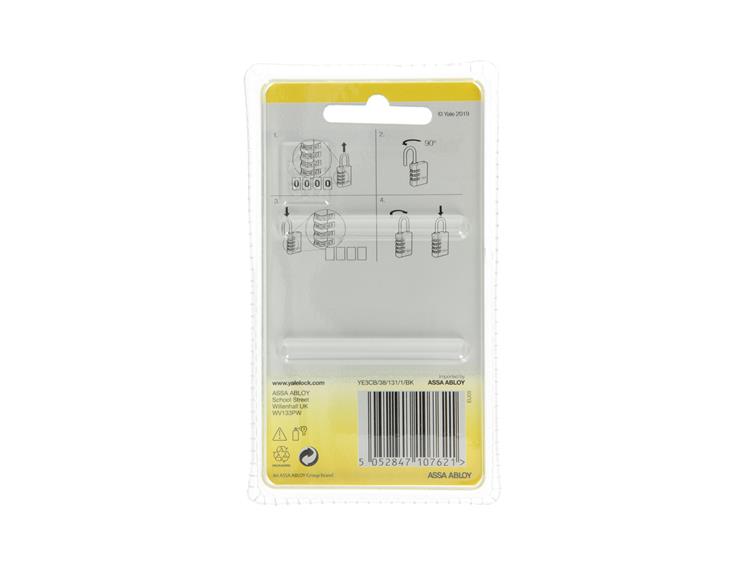 Yale 1065059 - cadenas 38mm aluminium noir std | 3 pièces