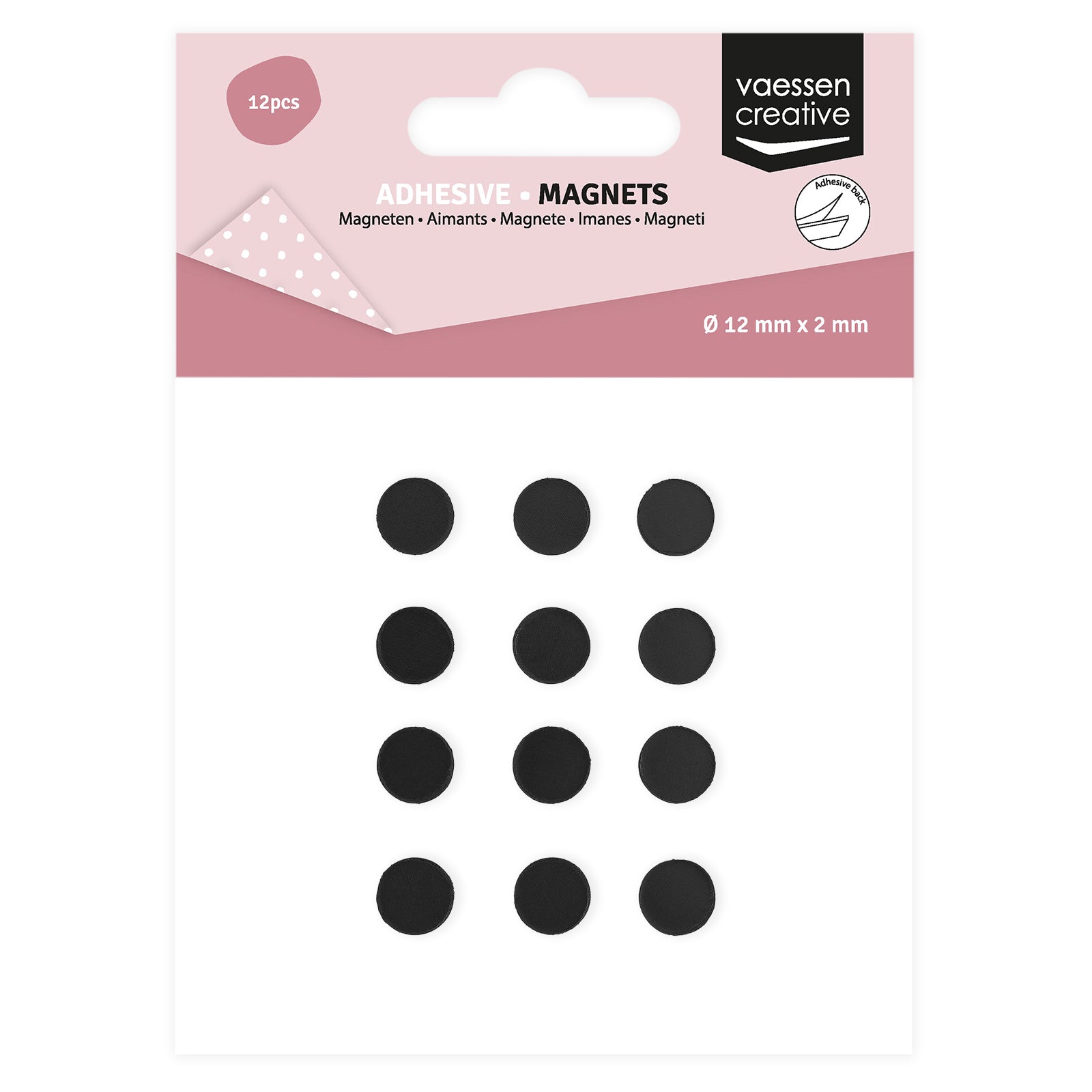 Vaessen creative • aimants collants 12mmx2mm 12 pièces