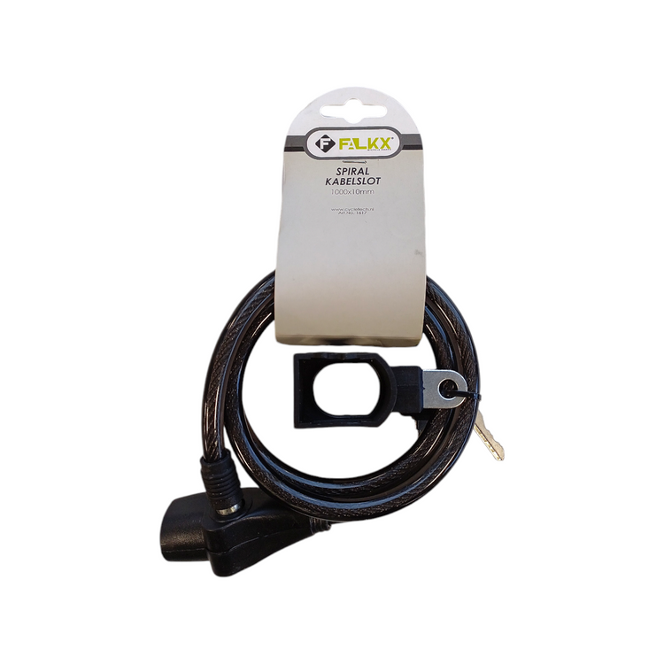FALKX FALKX SPIRAL CABLE LOCK 1000X10MM ASSORTI