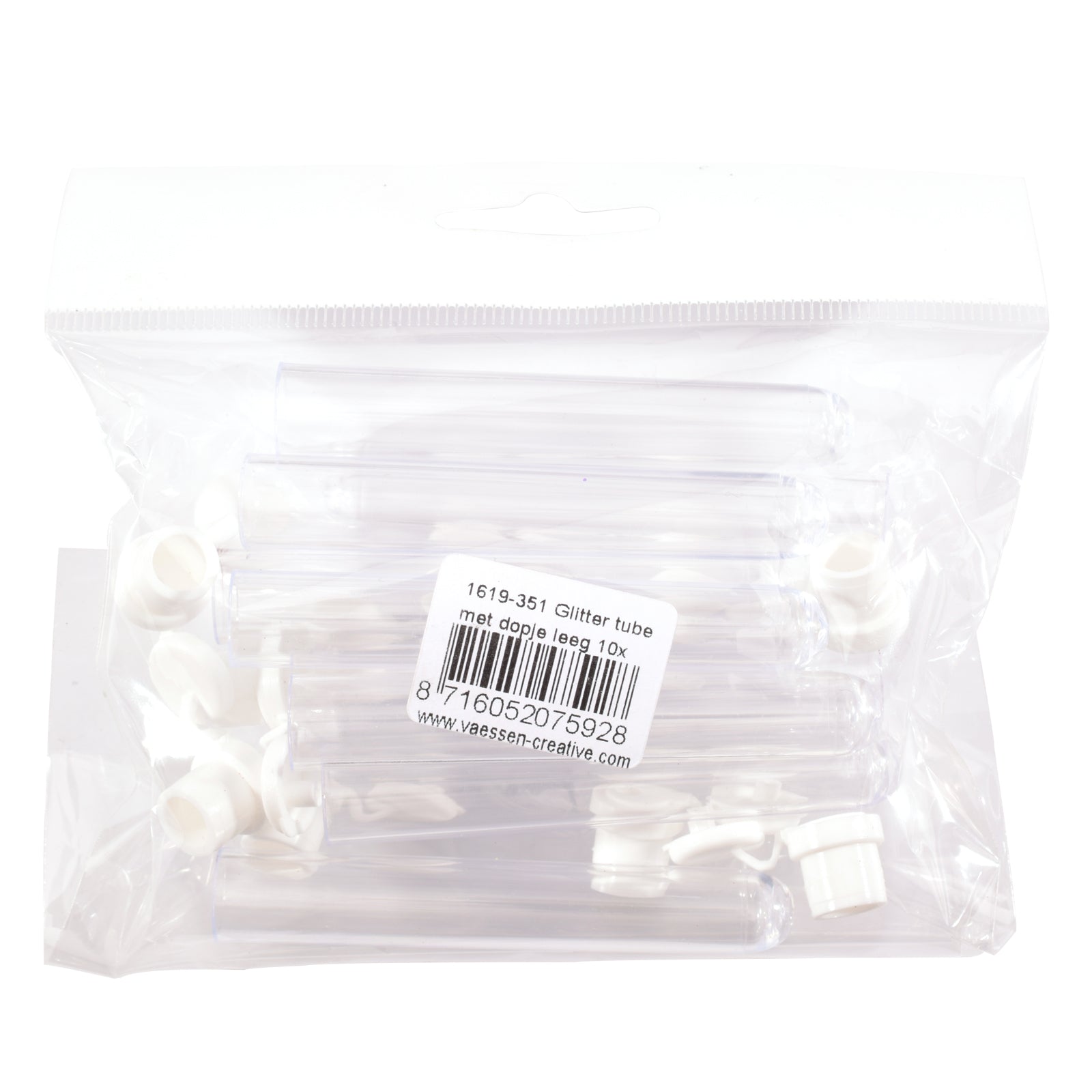 Vaessen creative • tube de paillettes avec bouchon vide 10pcs