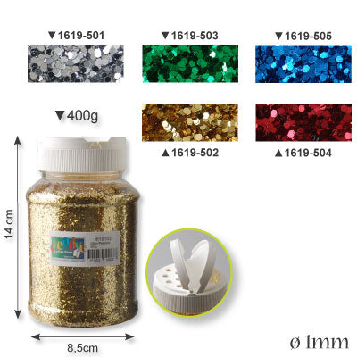 Vaessen creative • paillettes 1mm bleu