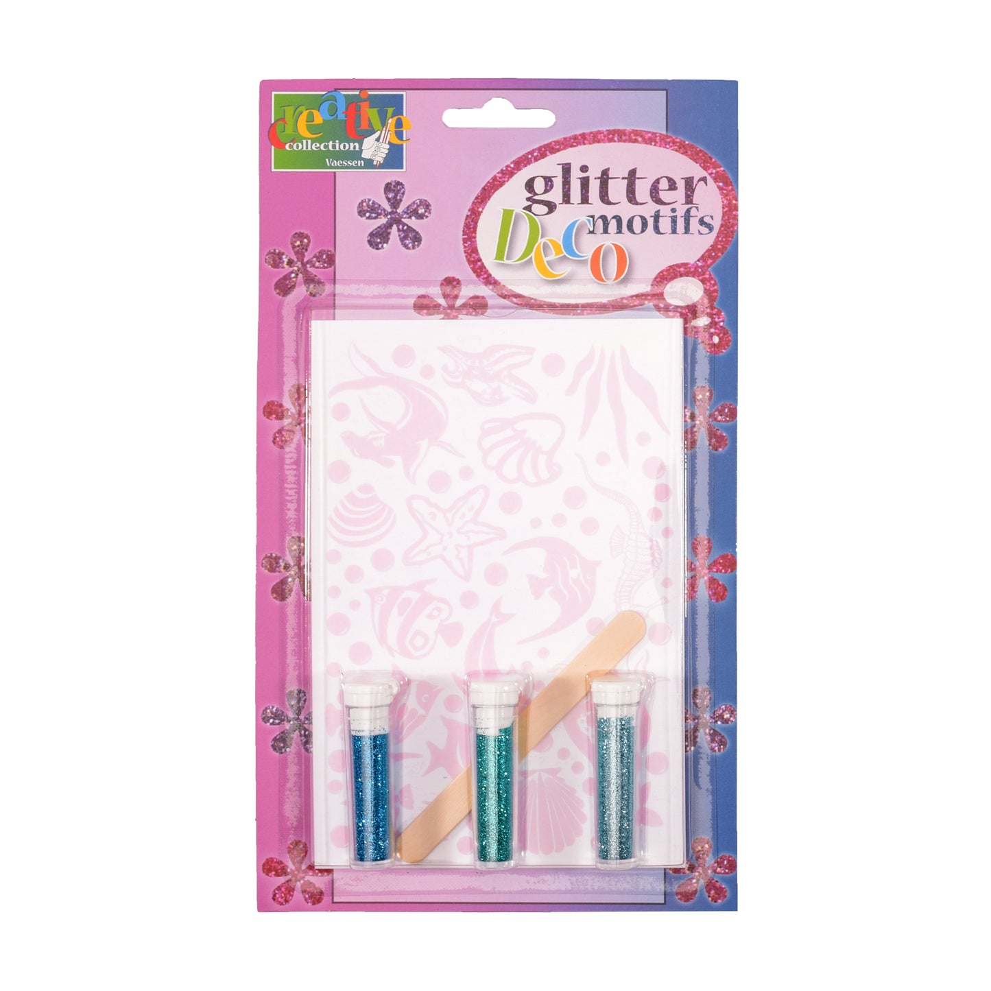 Vaessen creative • transfert + 3x paillettes mer-plage