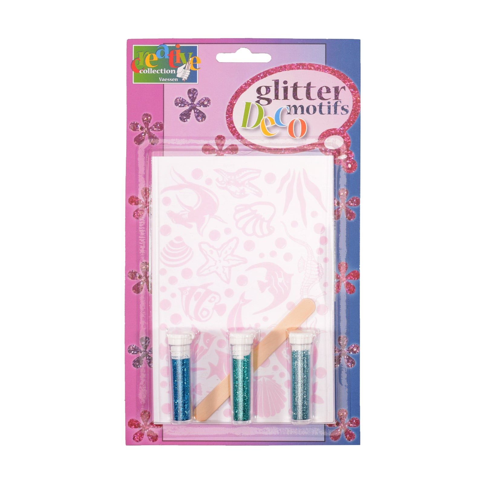 Vaessen creative • transfert + 3x paillettes mer-plage
