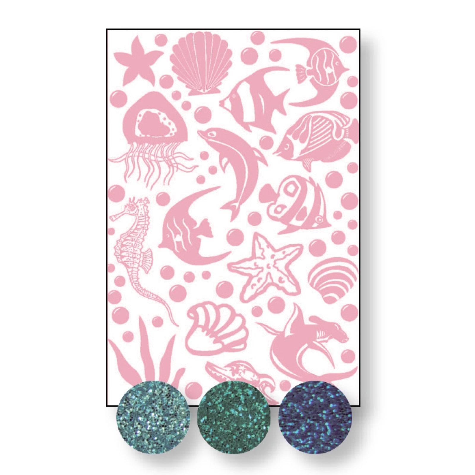 Vaessen creative • transfert + 3x paillettes mer-plage