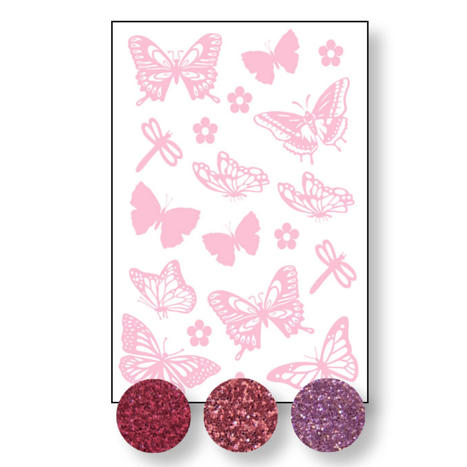 Vaessen creative • transfert + 3x papillons pailletés