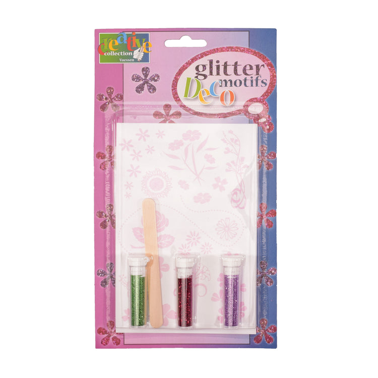 Vaessen creative • transfert + 3x plantes-fleurs pailletées